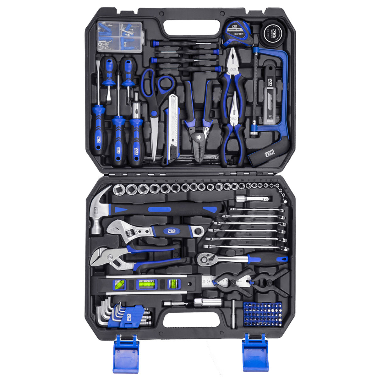 Prostormer Juego de herramientas manuales de 200 piezas, kit de  herramientas de reparación general para el hogar y el automóvil con caja de
