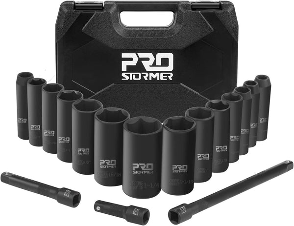 Prostormer 1/2" Drive Impact Socket Set 17pcs SAE