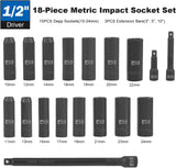 Prostormer 1/2" Drive Impact Socket Set 18pcs Metric