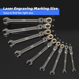 Prostormer 9-Piece Flex-Head Ratcheting Combination Wrench Set 8-17mm Metric Sizes