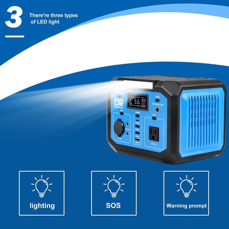 Prostormer Portable Power Station, 201.6wh Backup Lithium Battery